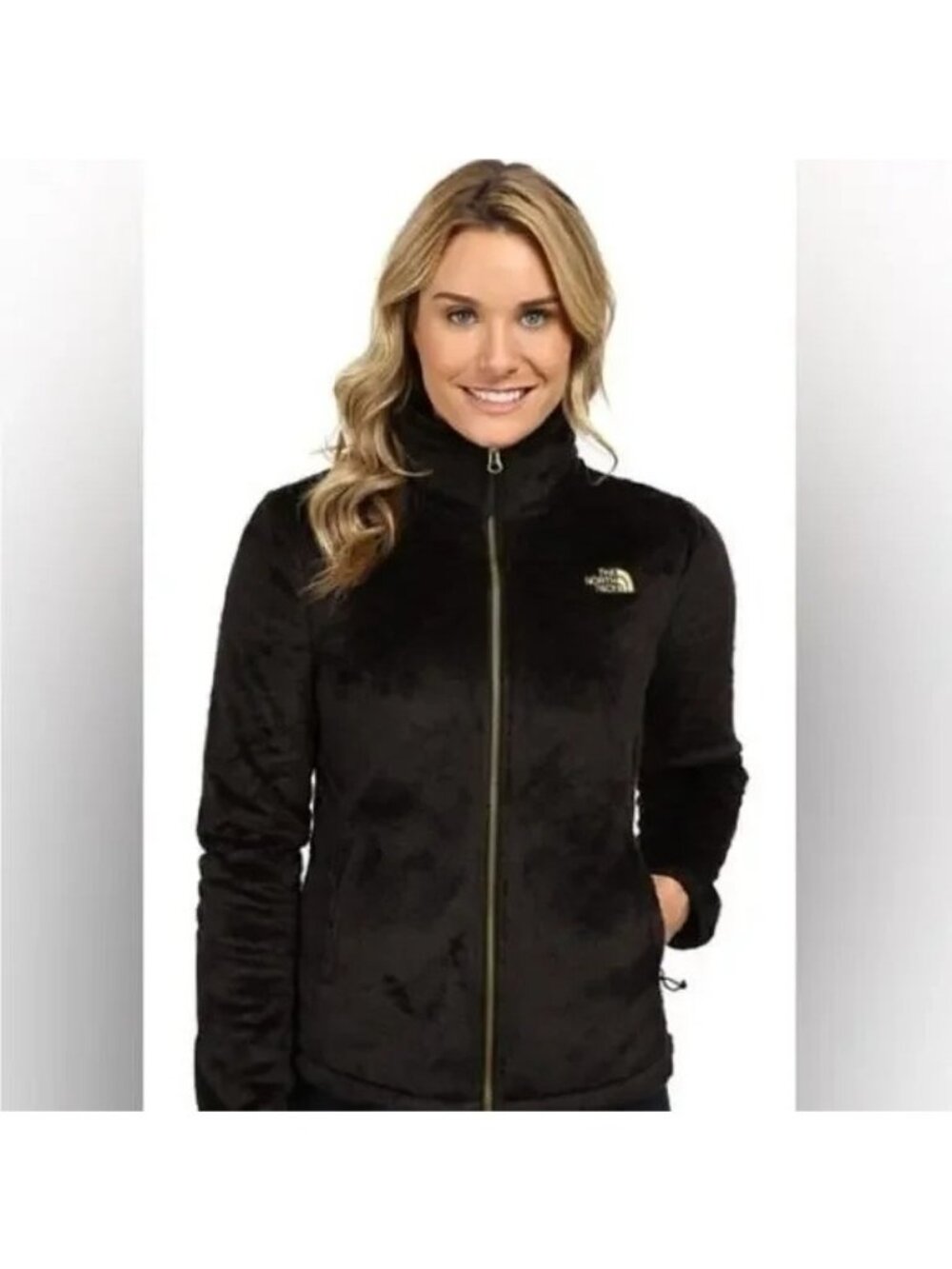 The North Face Women's Black Osito 2 Fleece Jacket Logo Size Medium 2881 - Picture 2 of 13